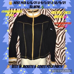 Puma small zippered sweater black yellow white